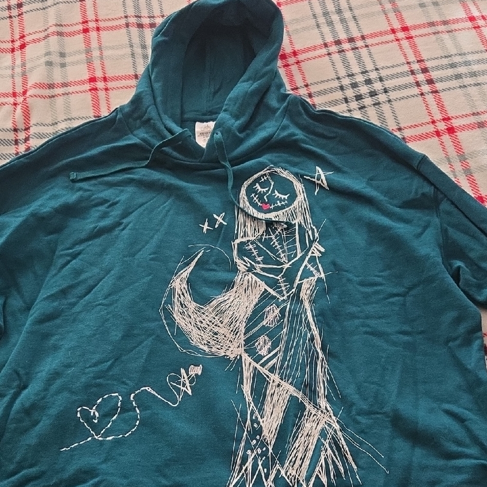 Disney 1xl SALLY Nightmare Before Christmas Teal Hoodie